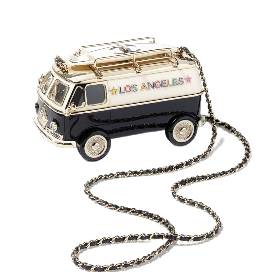 PRE-LOVED CHANEL Leather Metal plastic Mini Van Minaudiere Shoulder Crossbody