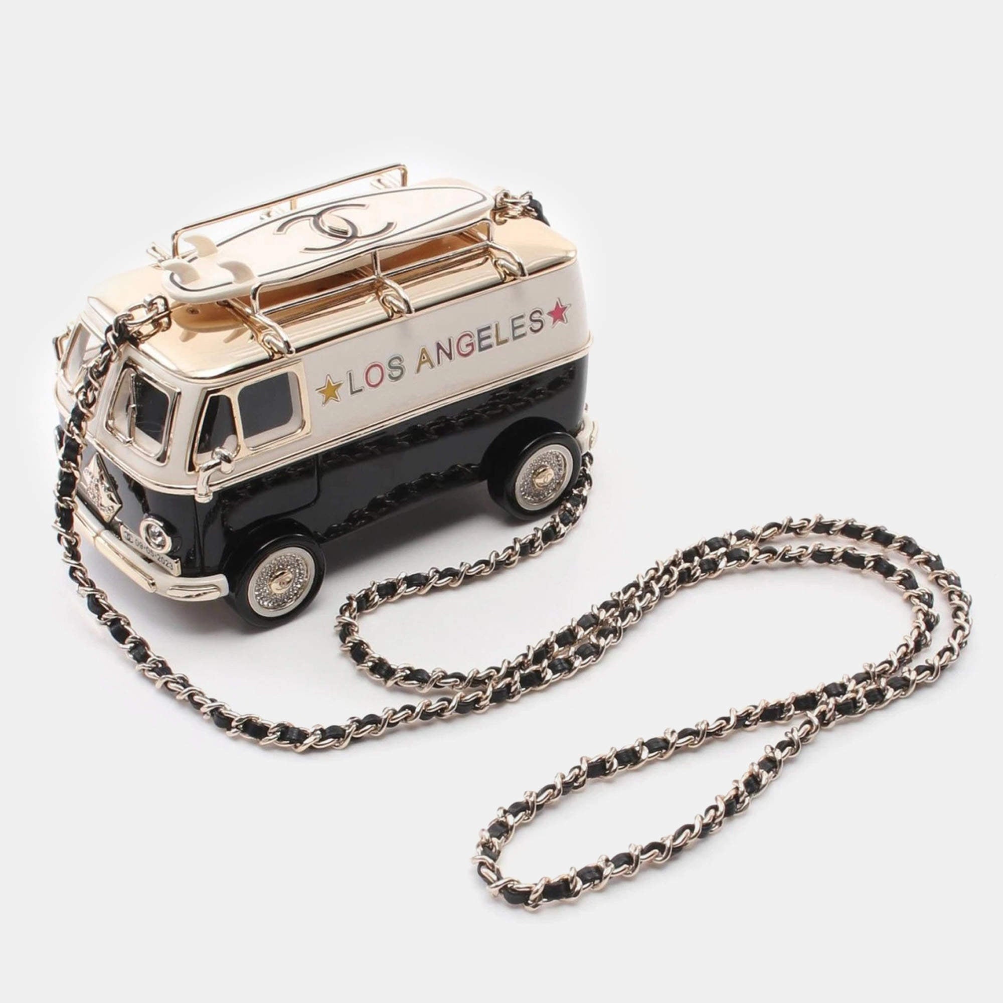 PRE-LOVED CHANEL Leather Metal plastic Mini Van Minaudiere Shoulder Crossbody