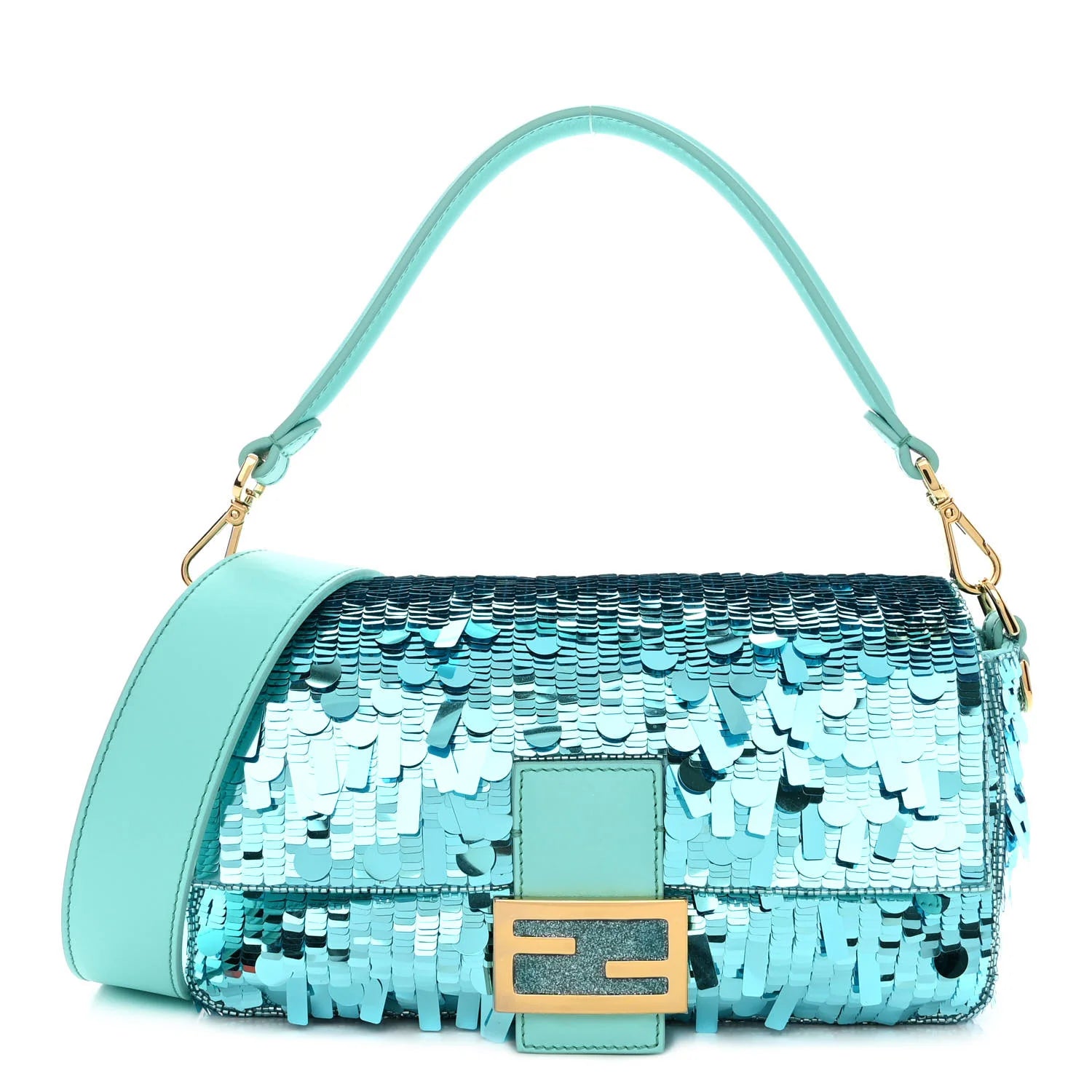PRE-LOVED FENDI Baguette Sequin Leather Bag