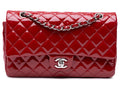 PRE-OWNED CHANEL Classic Patent Leather Medium Double Flap