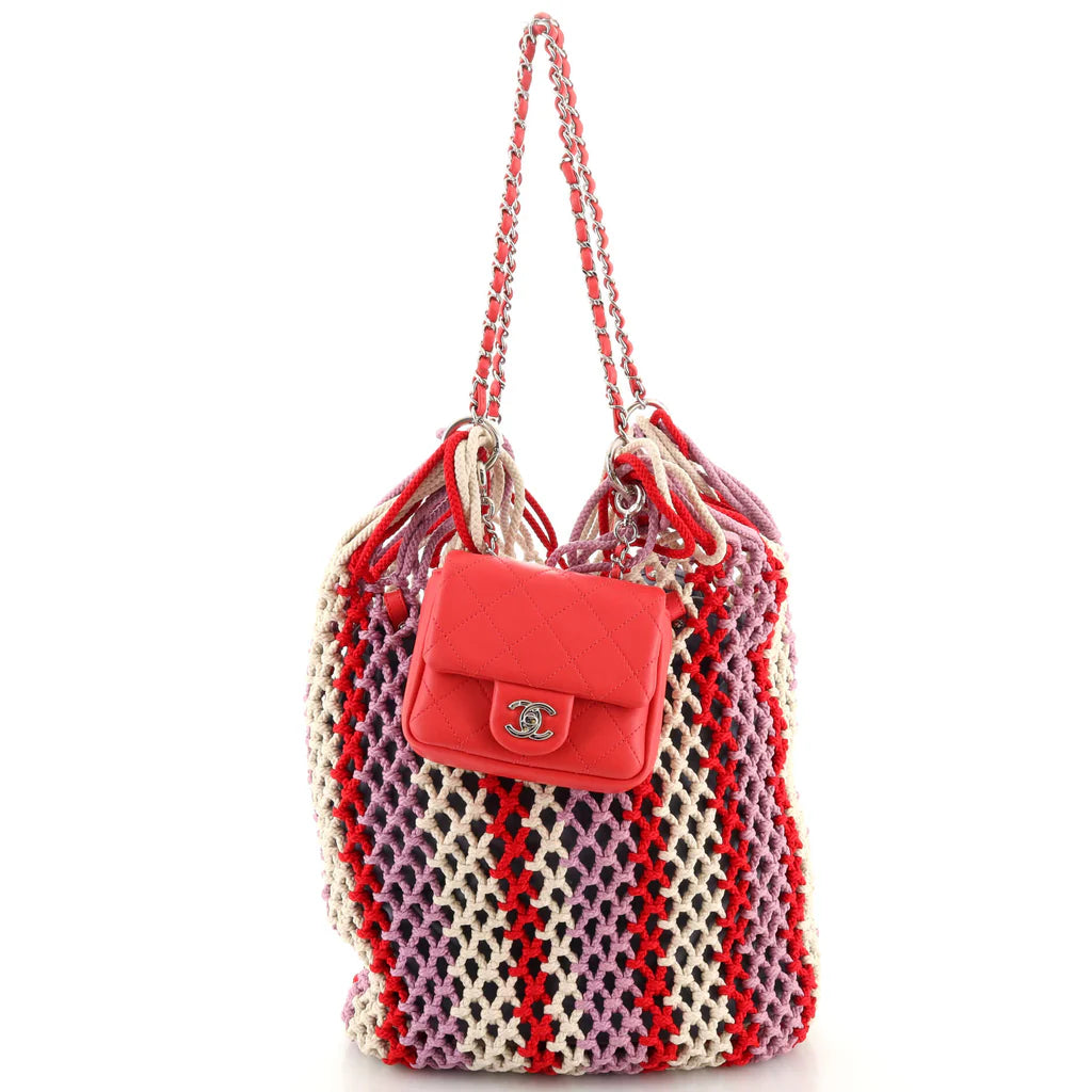 PRE-LOVED CHANEL Shopping Tote Crochet Bag