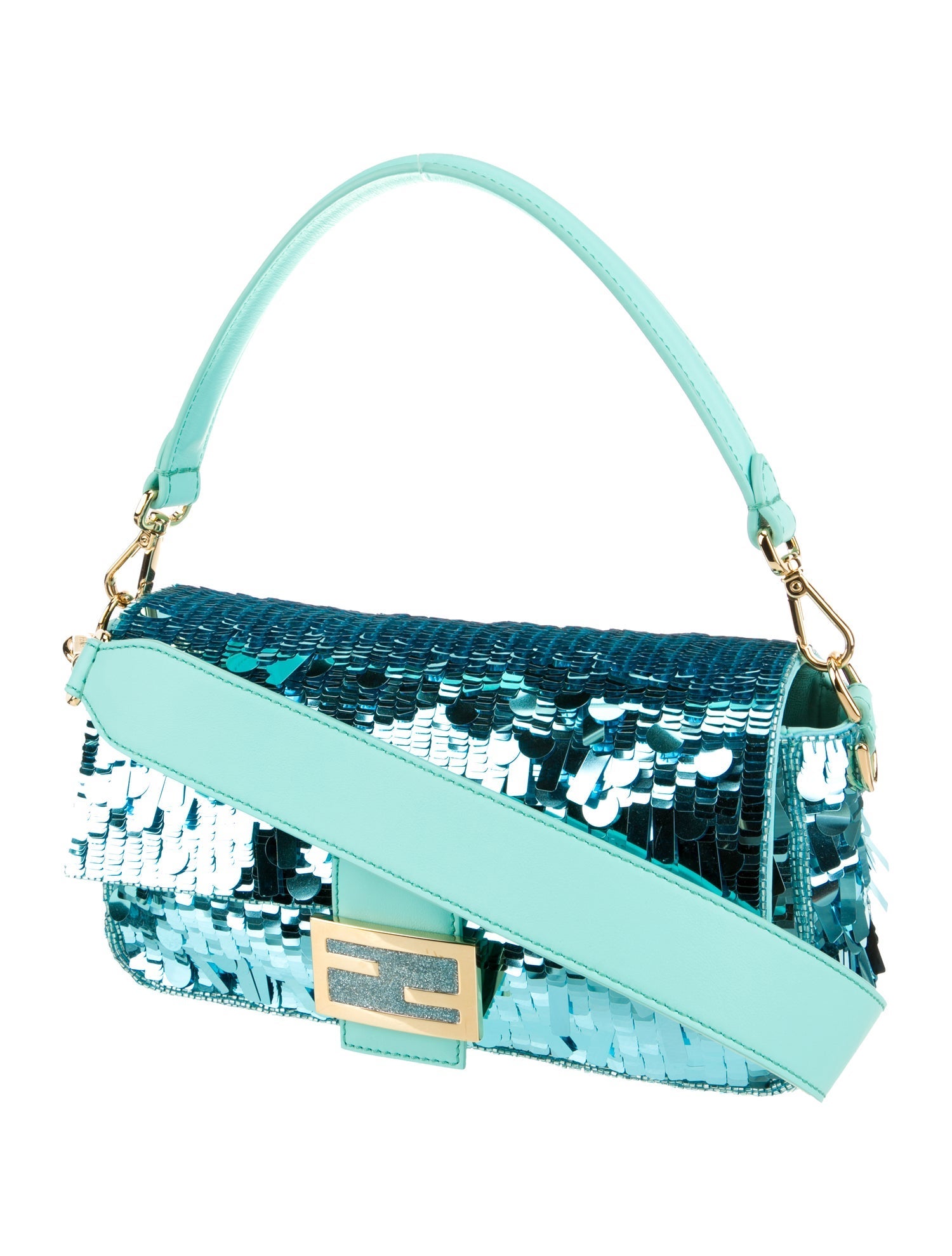 PRE-LOVED FENDI Baguette Sequin Leather Bag