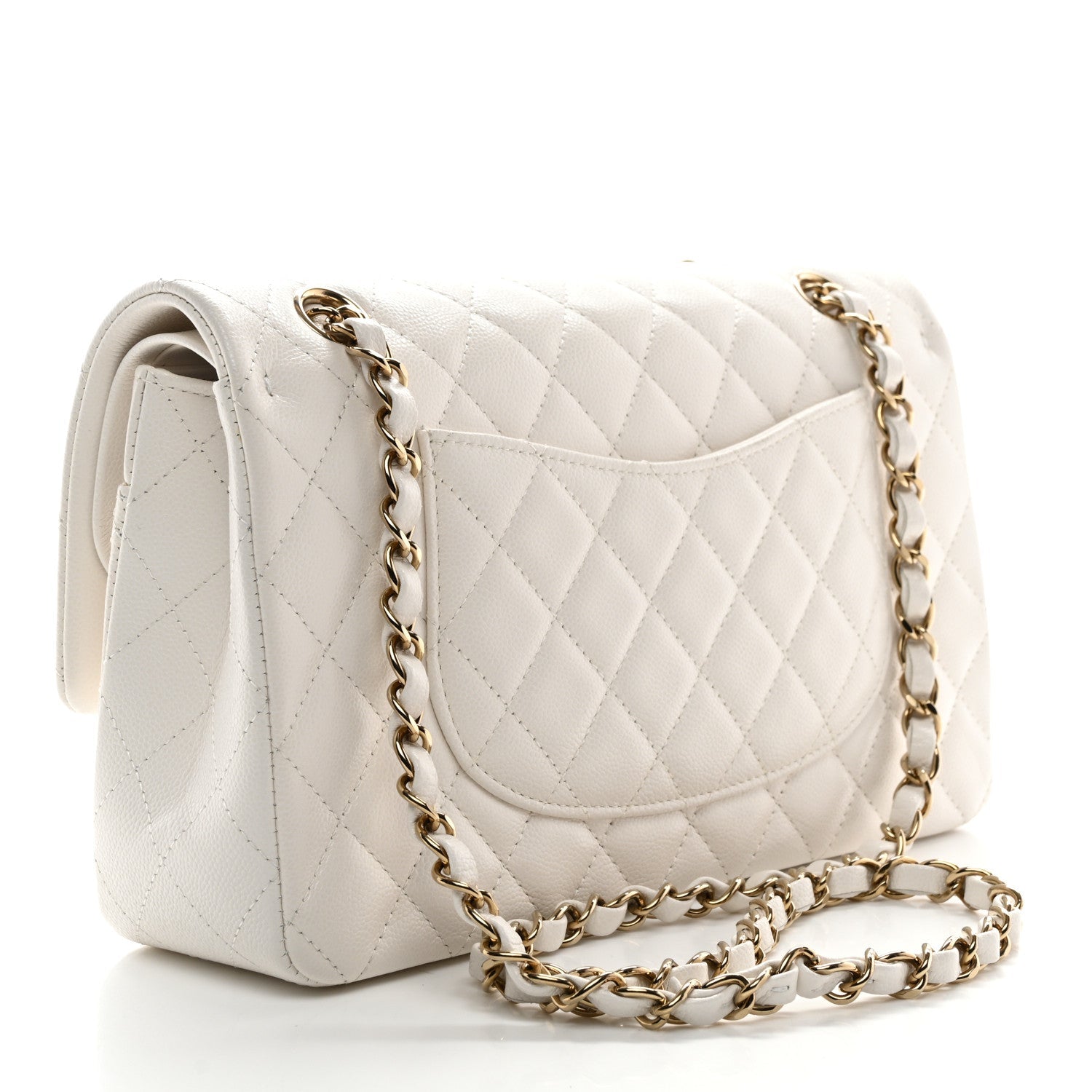 PRE-LOVED CHANEL Classic Caviar Medium Double Flap with Gold Hardware