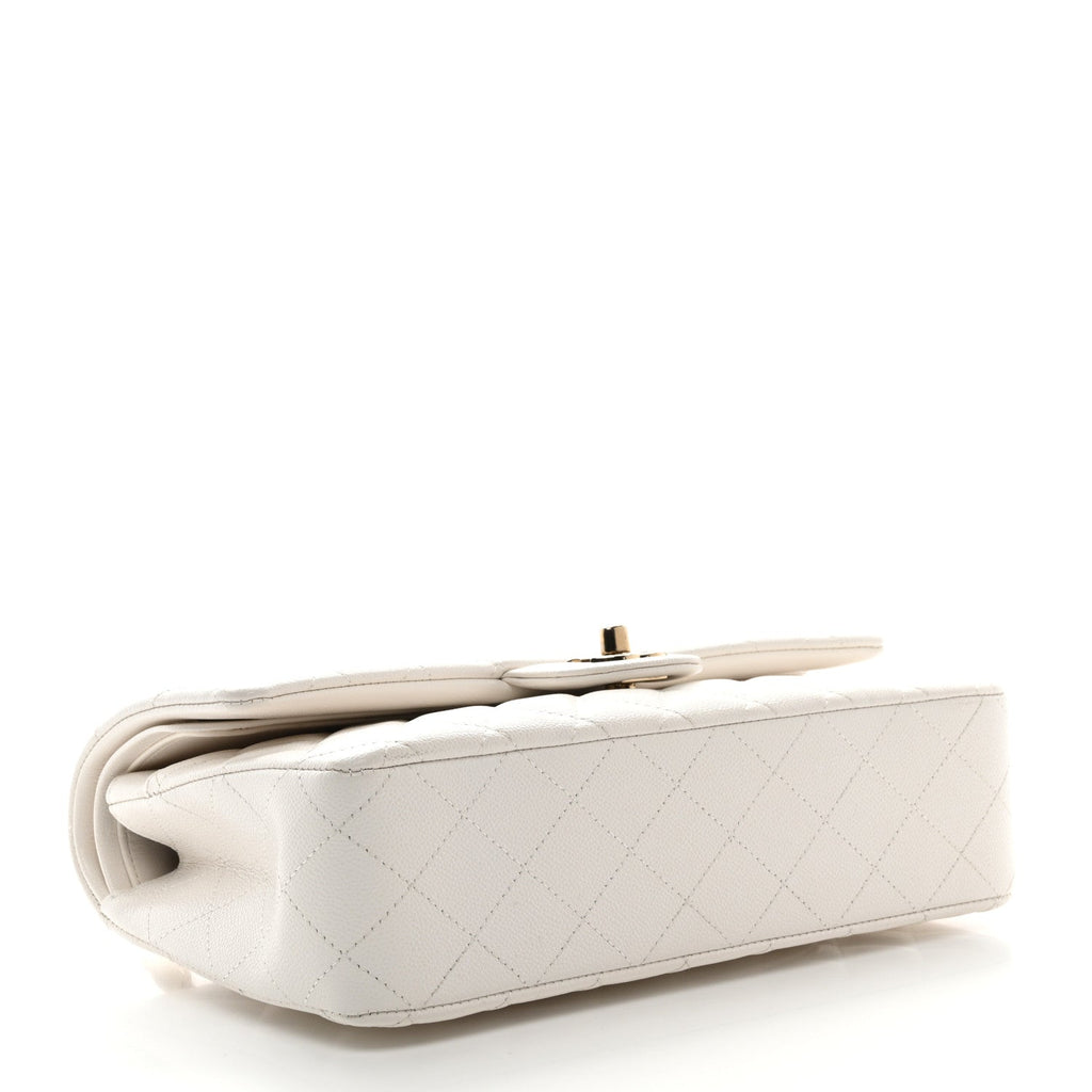 PRE-LOVED CHANEL Classic Caviar Medium Double Flap with Gold Hardware