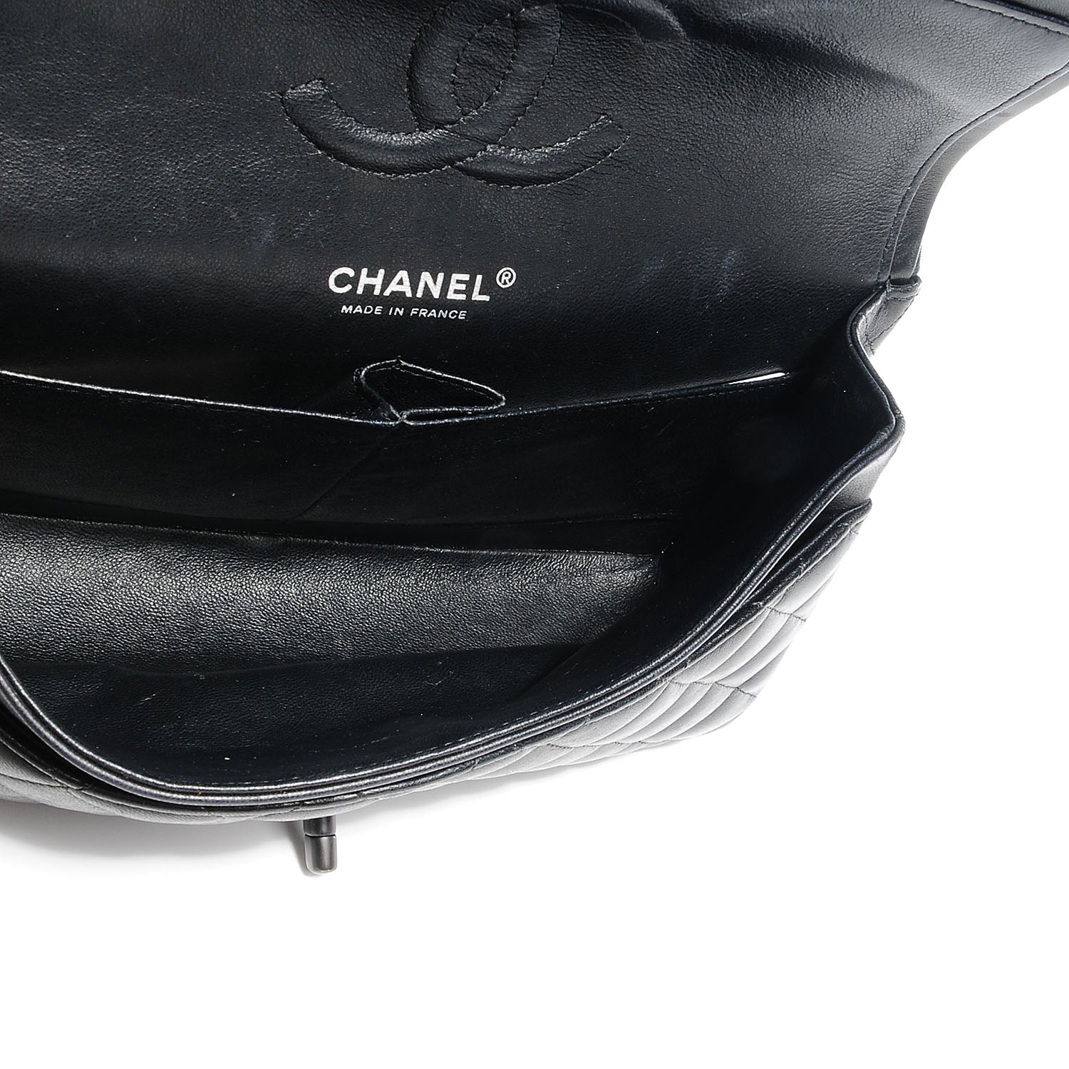 PRE-LOVED CHANEL Classic Lamb Skin Medium Double Flap with Black Hardware