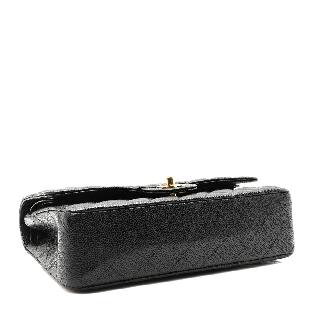 PRE-LOVED CHANEL Classic Caviar Medium Double Flap with Gold Hardware