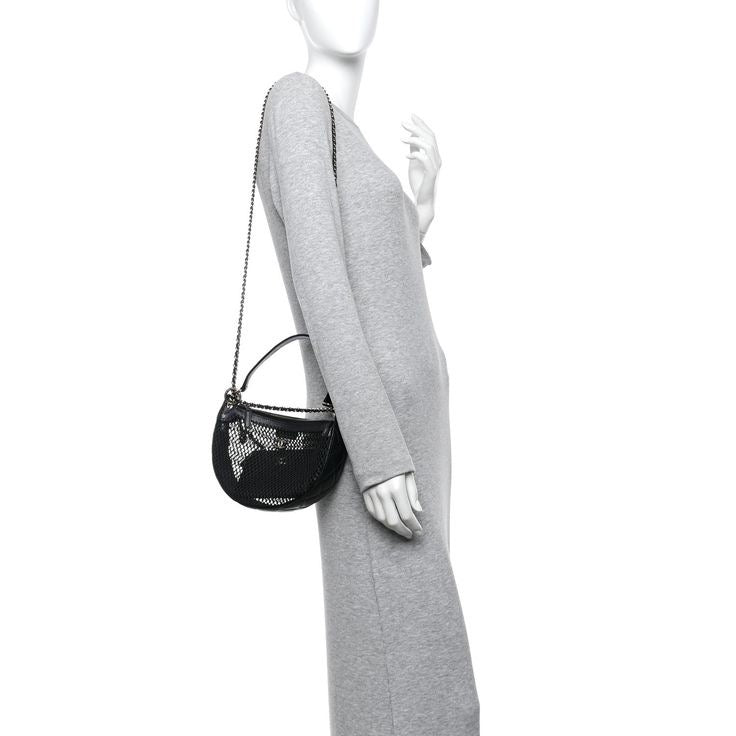 PRE-LOVED CHANEL Mesh Hobo Pouch with Gold and Silver Hardware