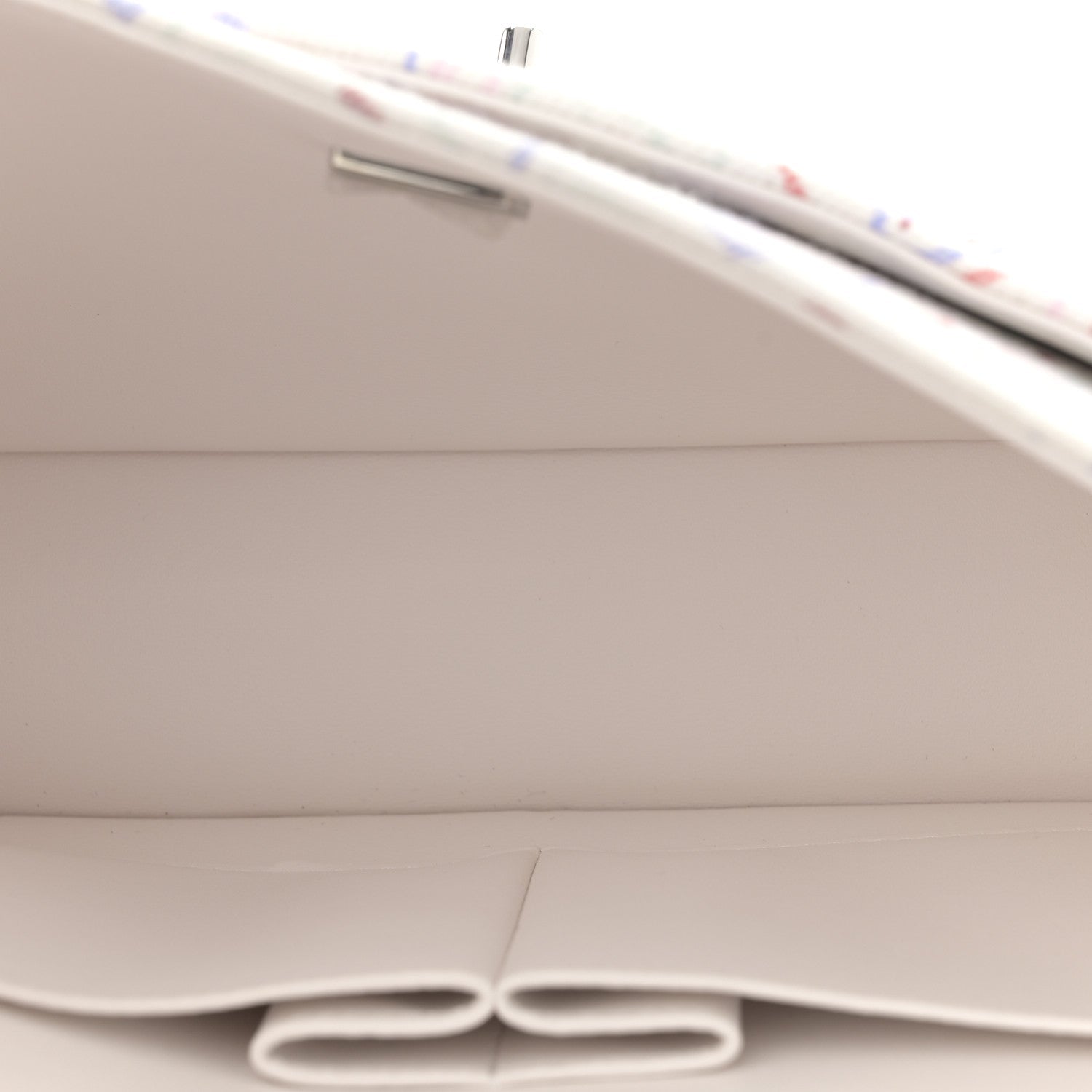 PRE-LOVED CHANEL Denim Printed Fish Quilted Medium Double Flap with Silver Hardware