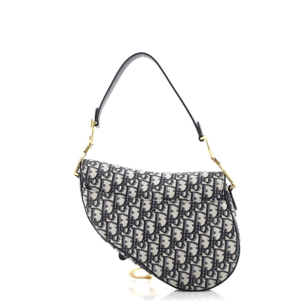 PRE-LOVED Christian Dior Blue Oblique Saddle Bag