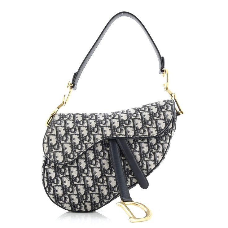 PRE-LOVED Christian Dior Blue Oblique Saddle Bag