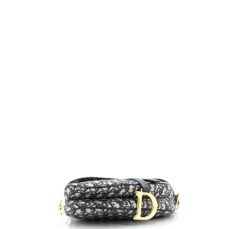 PRE-LOVED Christian Dior Blue Oblique Saddle Bag