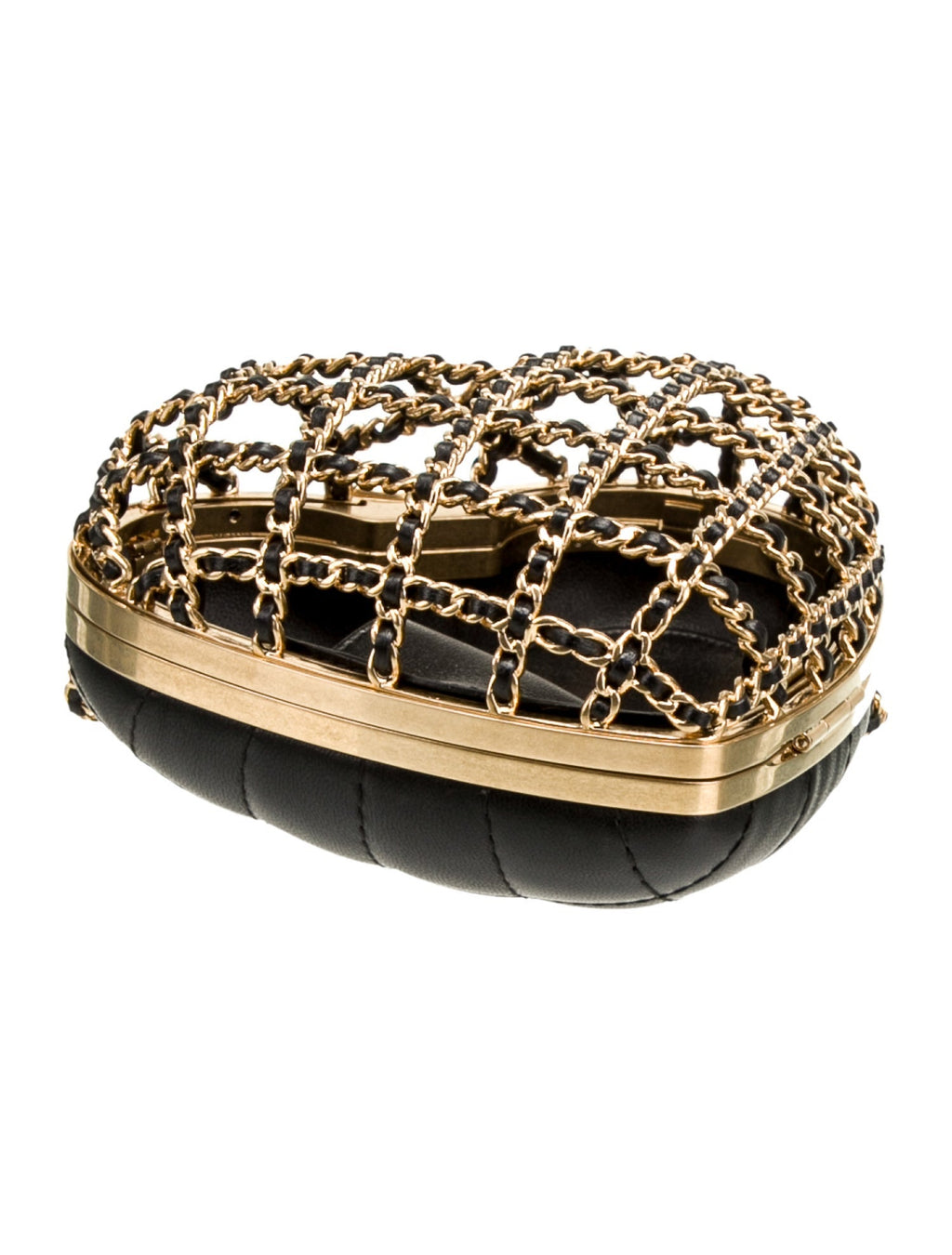 PRE-OWNED CHANEL Caged Heart Minaudiere