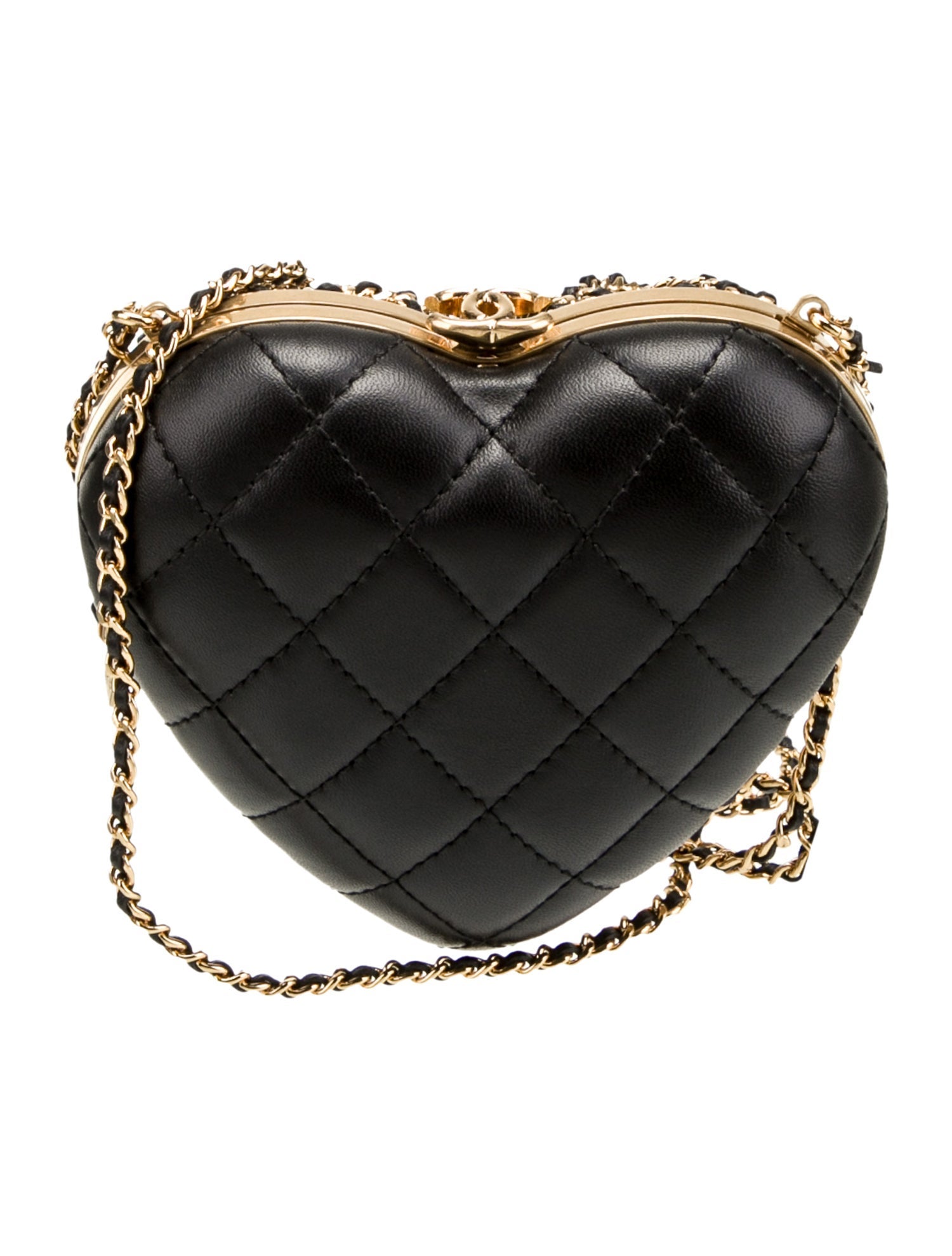 PRE-OWNED CHANEL Caged Heart Minaudiere