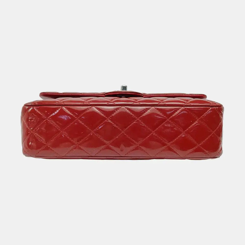 PRE-OWNED CHANEL Classic Patent Leather Medium Double Flap