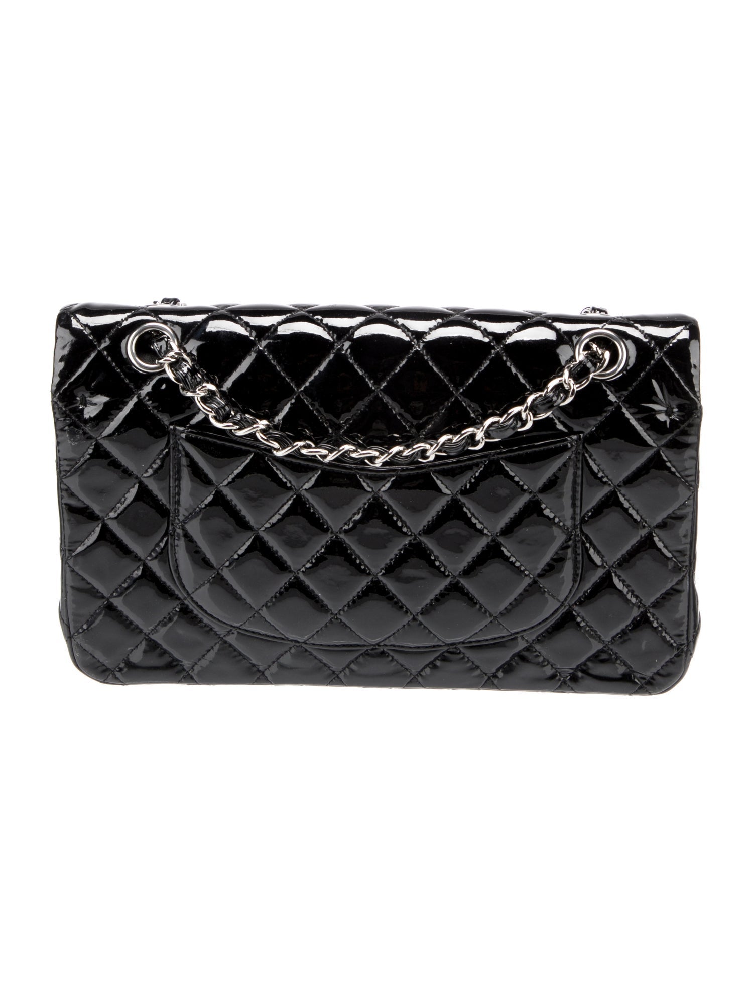 PRE-OWNED CHANEL Classic Patent Leather Medium Double Flap