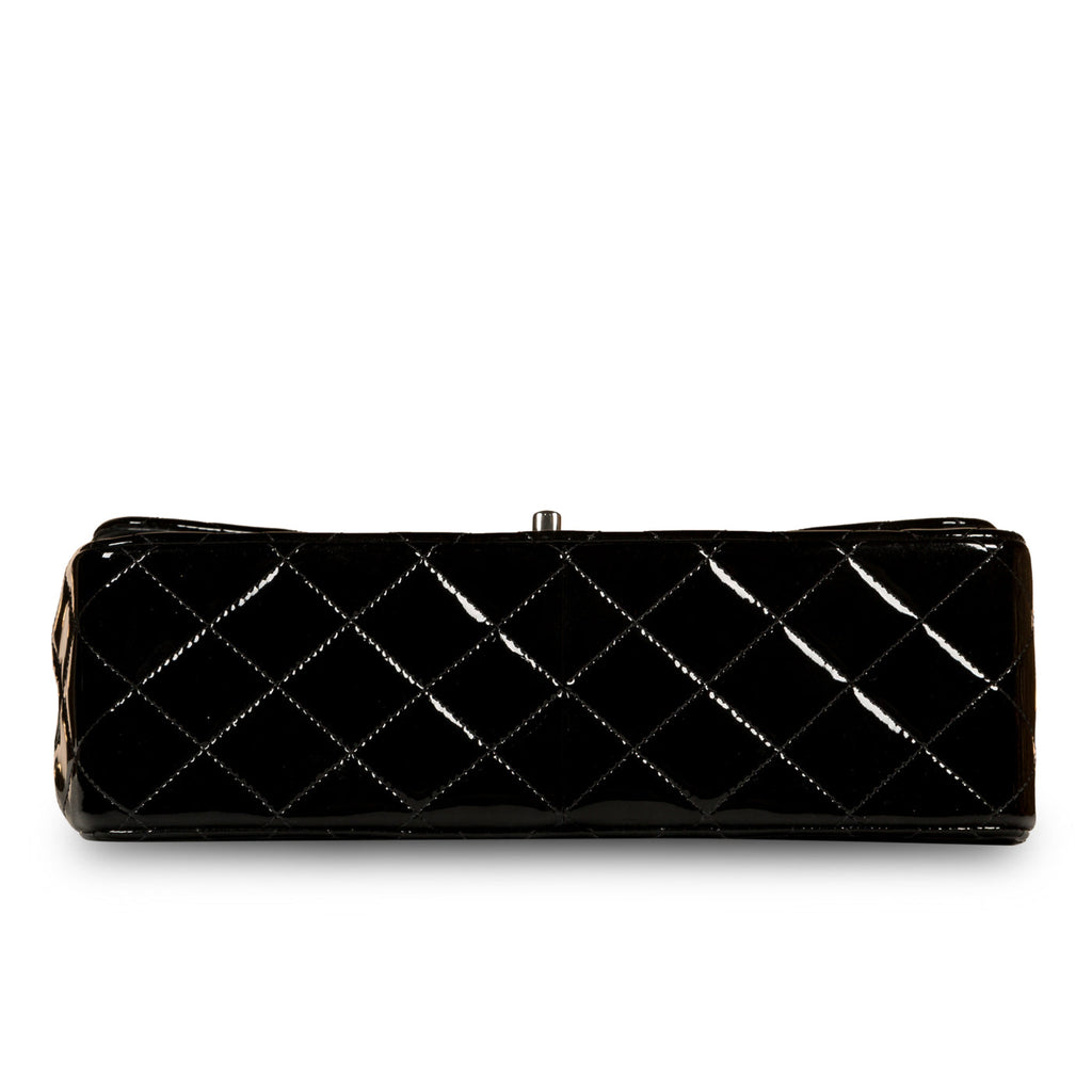 PRE-OWNED CHANEL Classic Patent Leather Medium Double Flap