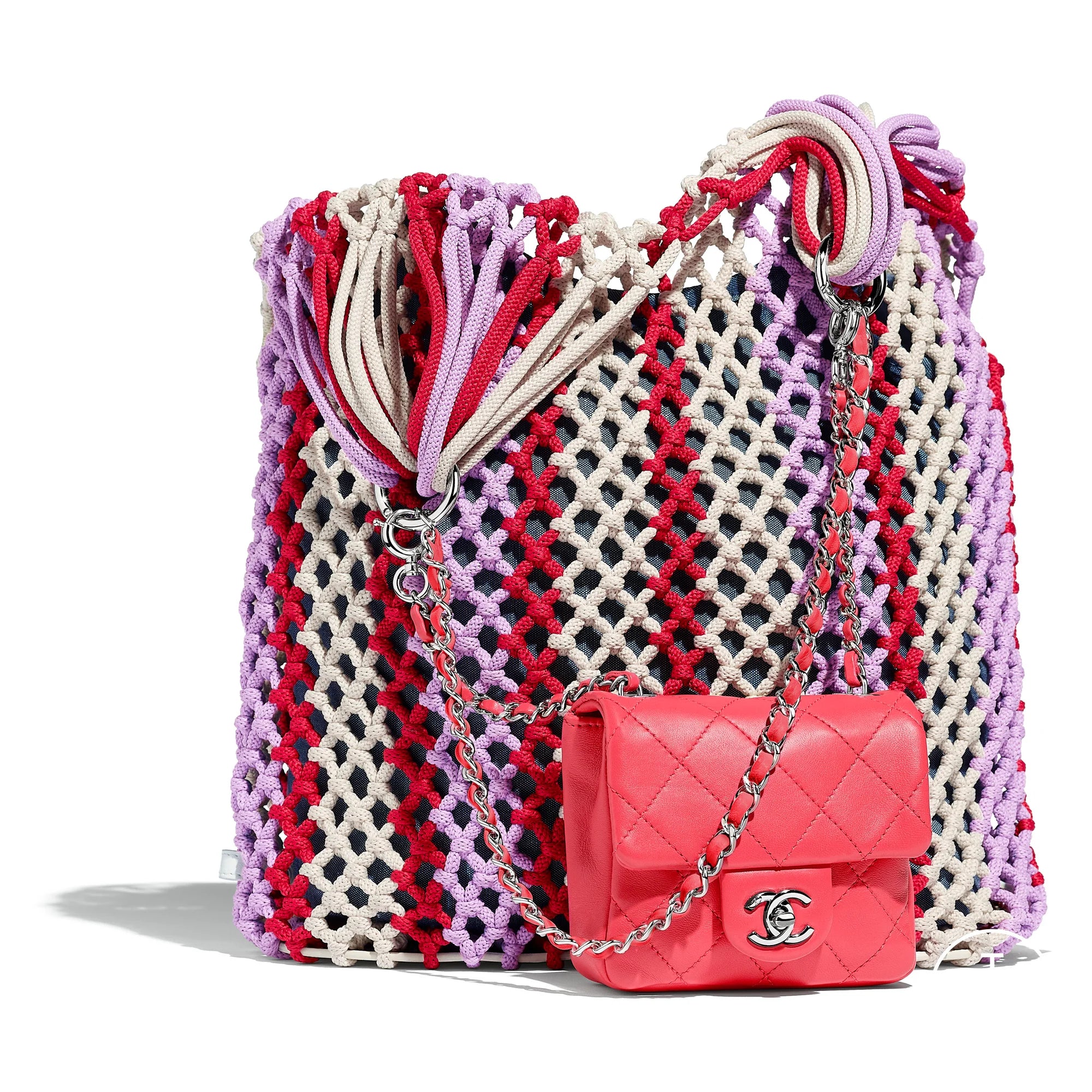 PRE-LOVED CHANEL Shopping Tote Crochet Bag