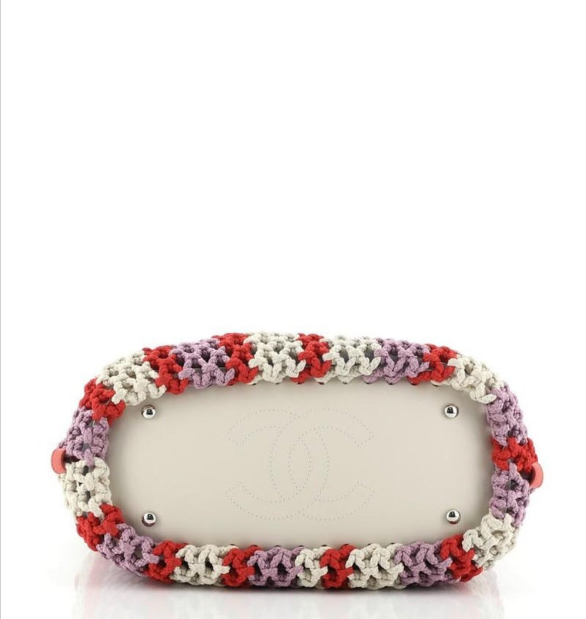 PRE-LOVED CHANEL Shopping Tote Crochet Bag