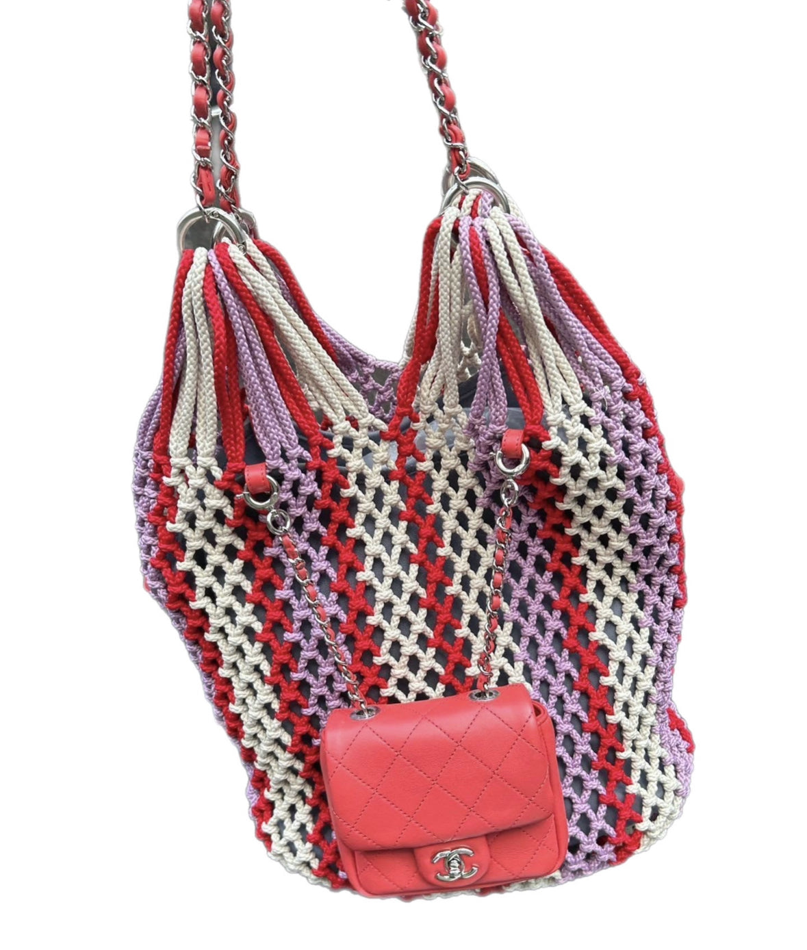 PRE-LOVED CHANEL Shopping Tote Crochet Bag